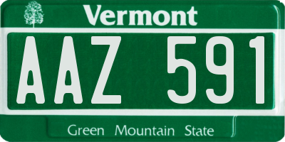 VT license plate AAZ591