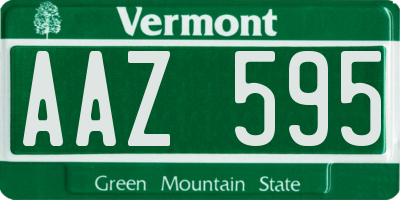 VT license plate AAZ595