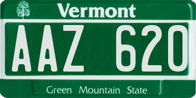 VT license plate AAZ620