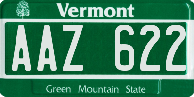 VT license plate AAZ622