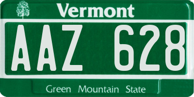 VT license plate AAZ628