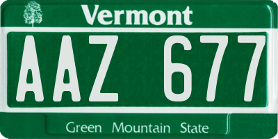 VT license plate AAZ677