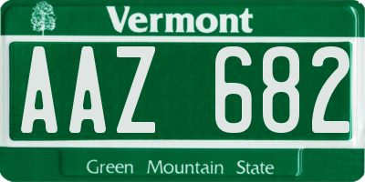 VT license plate AAZ682