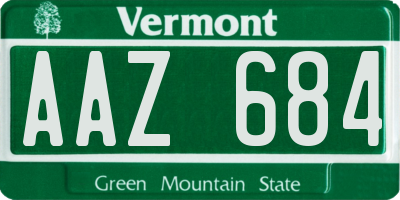 VT license plate AAZ684