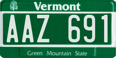 VT license plate AAZ691