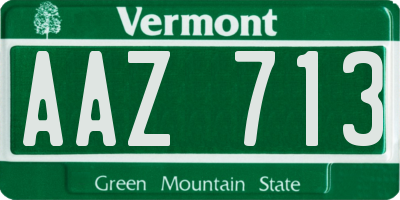 VT license plate AAZ713