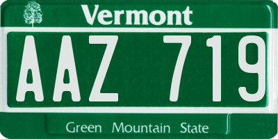 VT license plate AAZ719