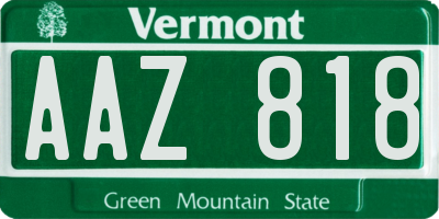 VT license plate AAZ818