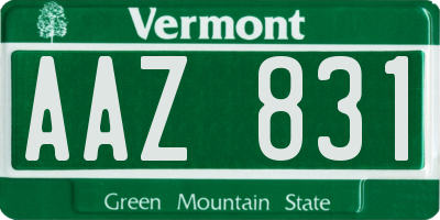 VT license plate AAZ831