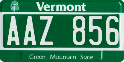 VT license plate AAZ856