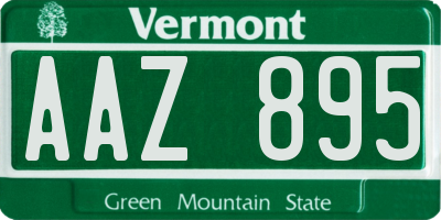 VT license plate AAZ895