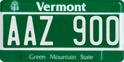 VT license plate AAZ900