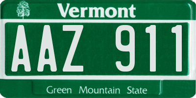 VT license plate AAZ911