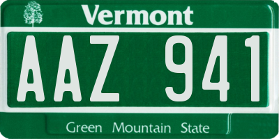 VT license plate AAZ941