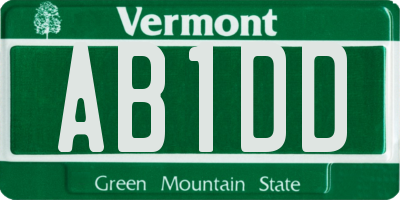 VT license plate AB1DD