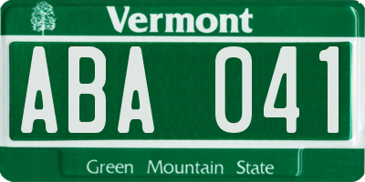 VT license plate ABA041