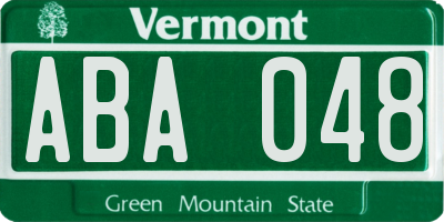 VT license plate ABA048