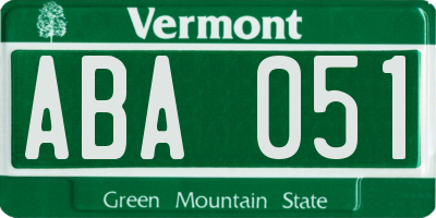 VT license plate ABA051