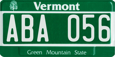 VT license plate ABA056