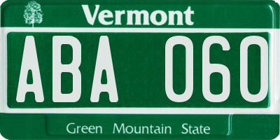 VT license plate ABA060