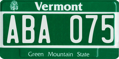 VT license plate ABA075