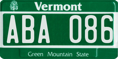 VT license plate ABA086