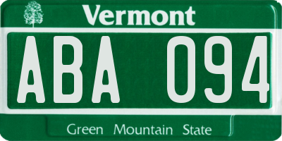 VT license plate ABA094