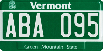 VT license plate ABA095