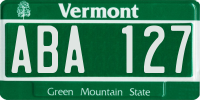 VT license plate ABA127