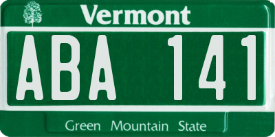 VT license plate ABA141