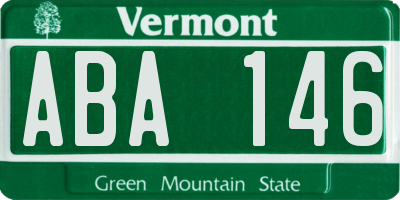 VT license plate ABA146