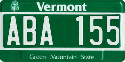 VT license plate ABA155