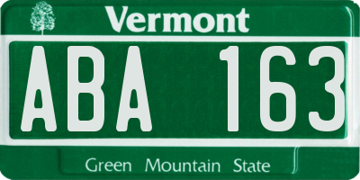 VT license plate ABA163