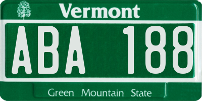 VT license plate ABA188