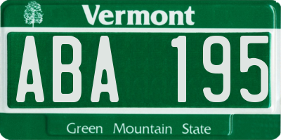 VT license plate ABA195