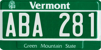 VT license plate ABA281