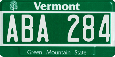 VT license plate ABA284