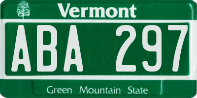 VT license plate ABA297