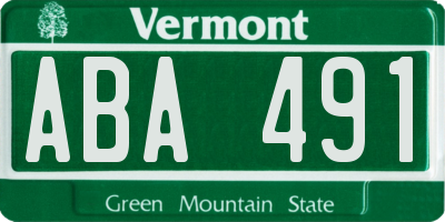 VT license plate ABA491