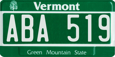 VT license plate ABA519