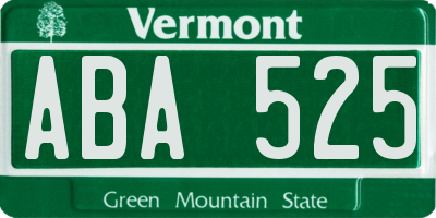 VT license plate ABA525