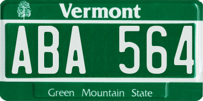 VT license plate ABA564