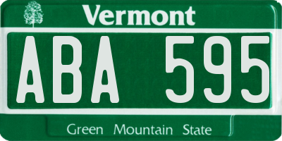 VT license plate ABA595