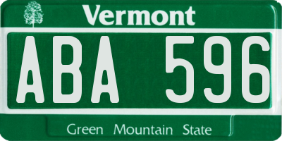 VT license plate ABA596