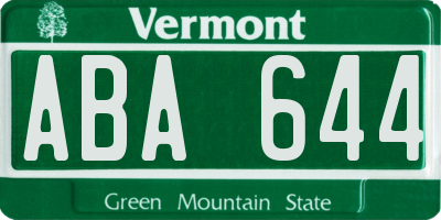 VT license plate ABA644