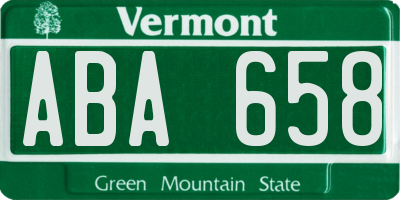 VT license plate ABA658