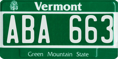 VT license plate ABA663