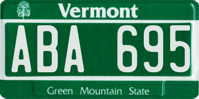 VT license plate ABA695