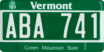 VT license plate ABA741