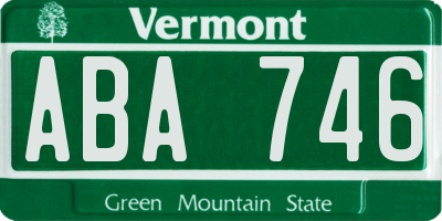 VT license plate ABA746